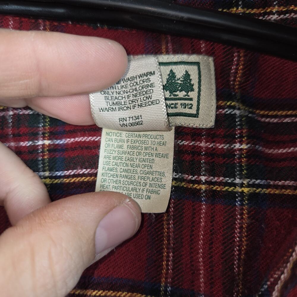 Vtg LL Bean Mens Shirt Sz XXXL Red Plaid Gorpcore Long Sleeve Gorpcore Collared - Picture 15 of 16